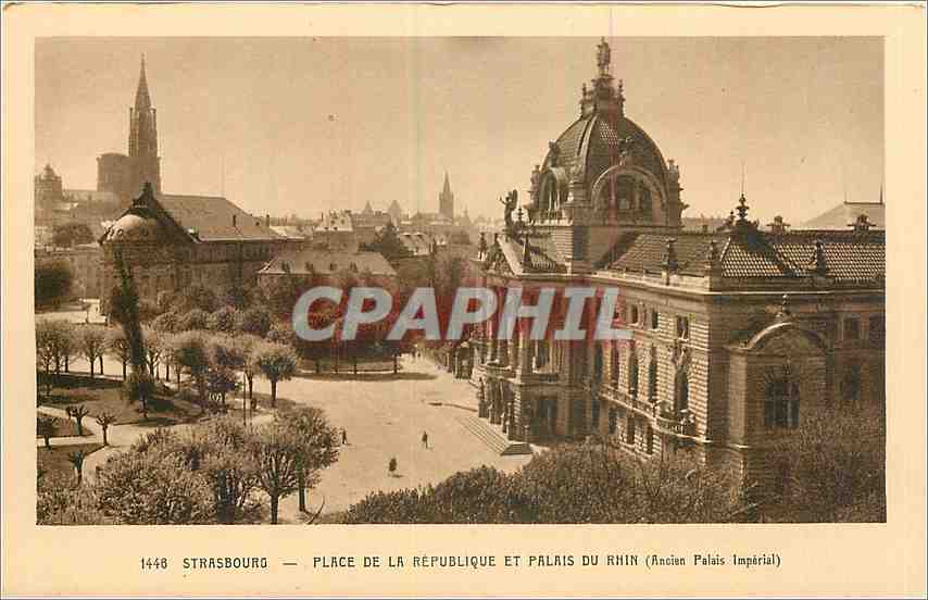 CPA Strasbourg Place de la Republique et Palais du Rhin 