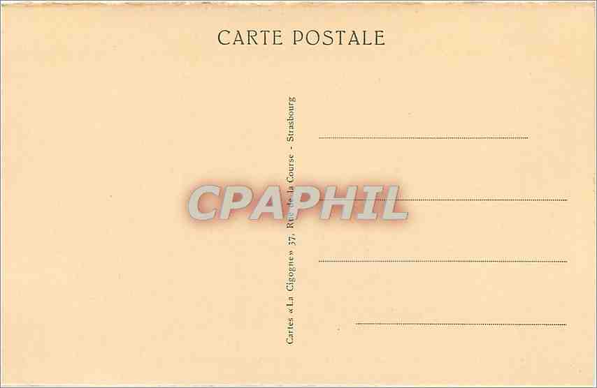 CPA Strasbourg Porte de l'Hopital La Rue d'Or et La Cathedrale  — Rückseite