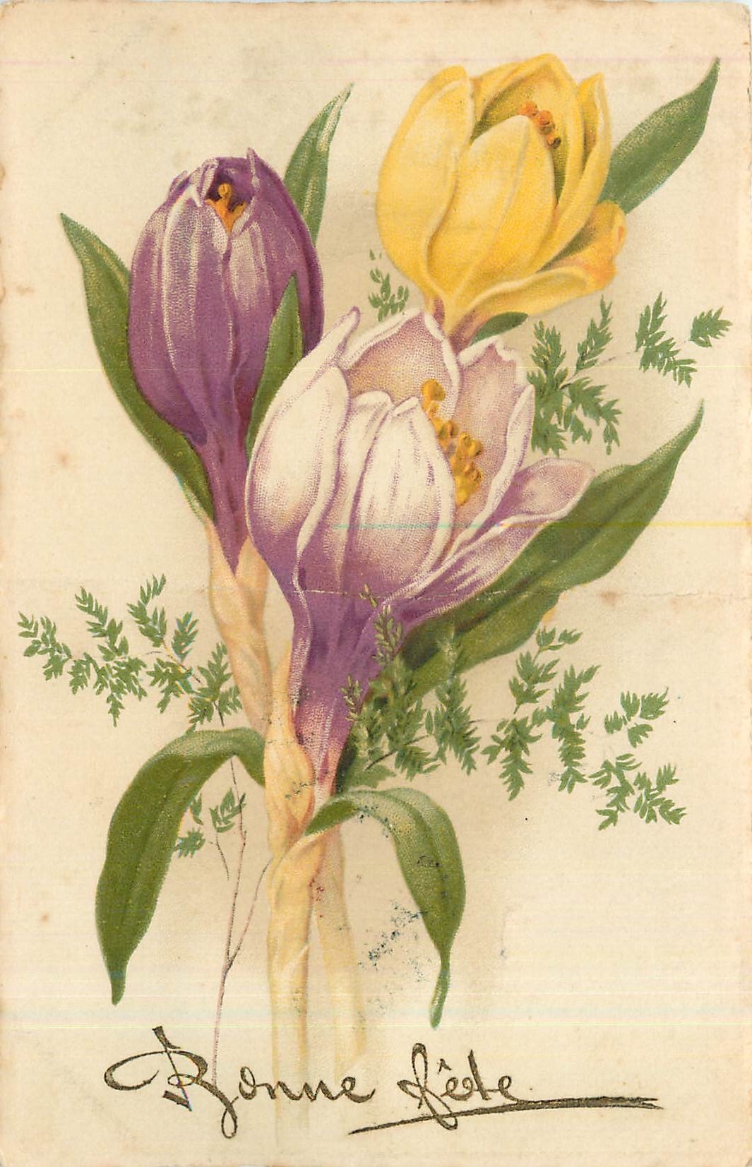 CPA Bonne Fete Fleurs