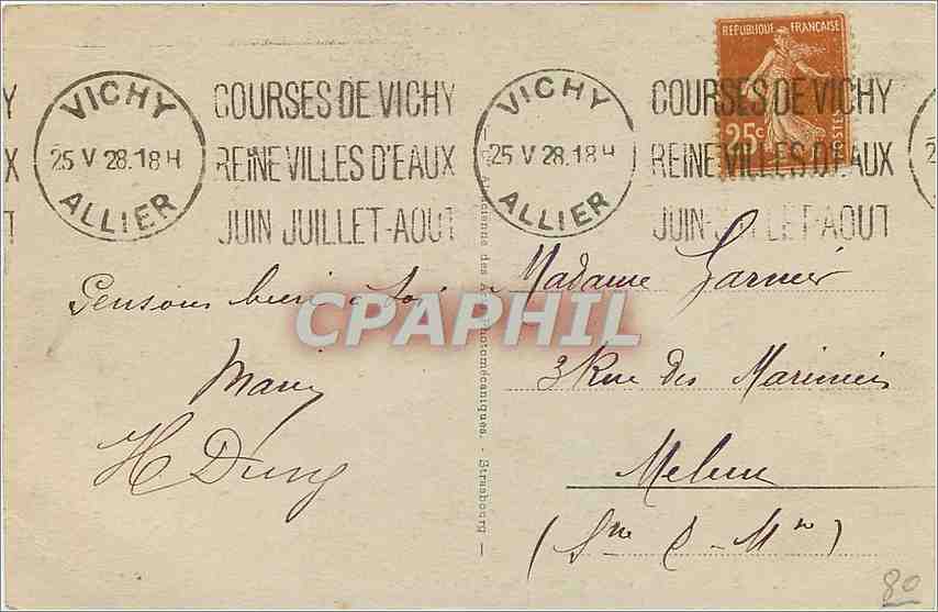 CPA Vichy Galerie Couverte dans le Parc  — Rückseite
