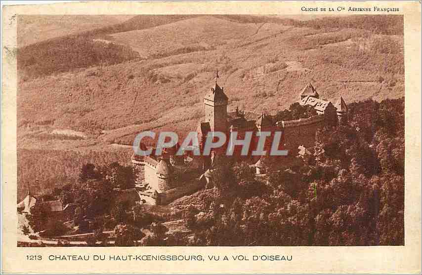CPA Chateau du Haut Koenigsbourg vu a Vol d'Oiseau 