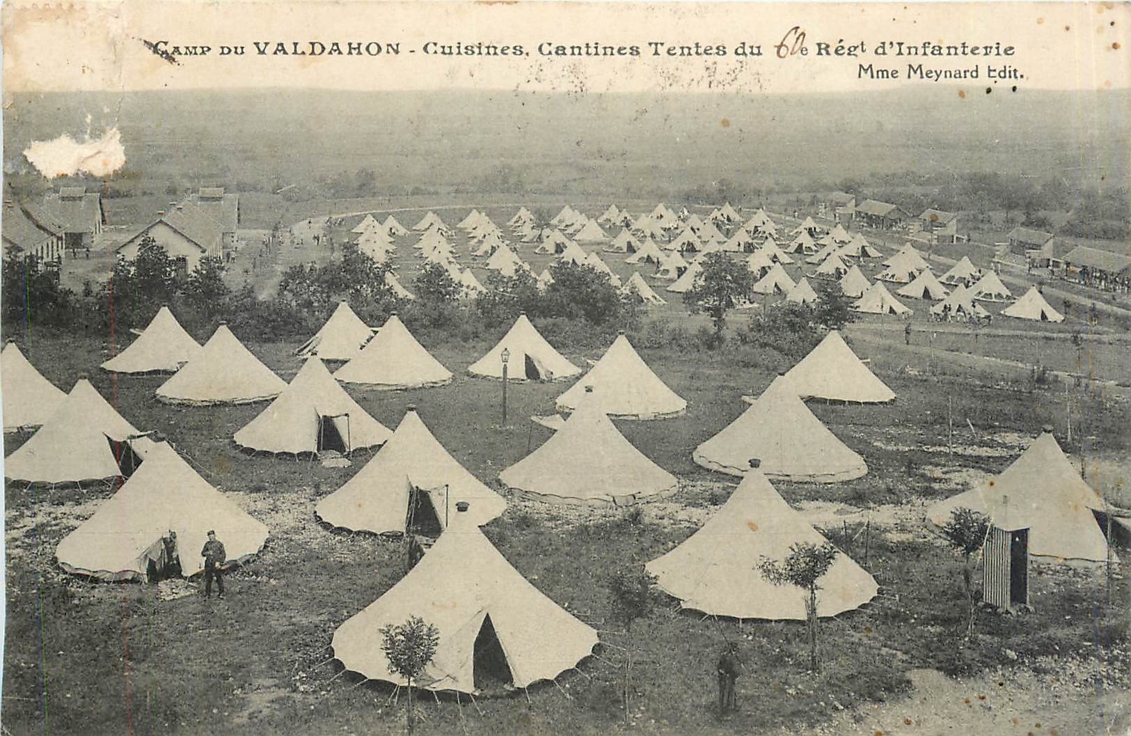 CPA Camp du Valdahon Cuisines Cantines Tentes du Regt d'Infanterie Mme Meynard  Militaria