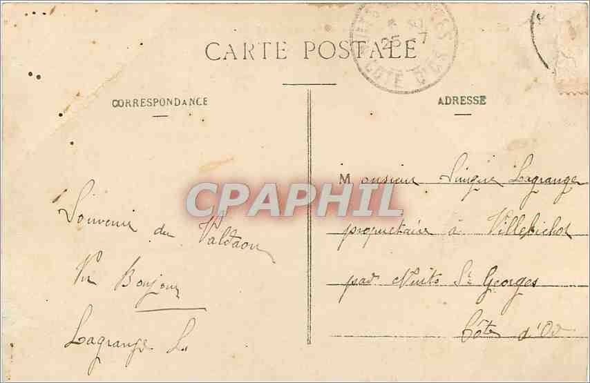 CPA Camp du Valdahon Cuisines Cantines Tentes du Regt d'Infanterie Mme Meynard  Militaria — Rückseite