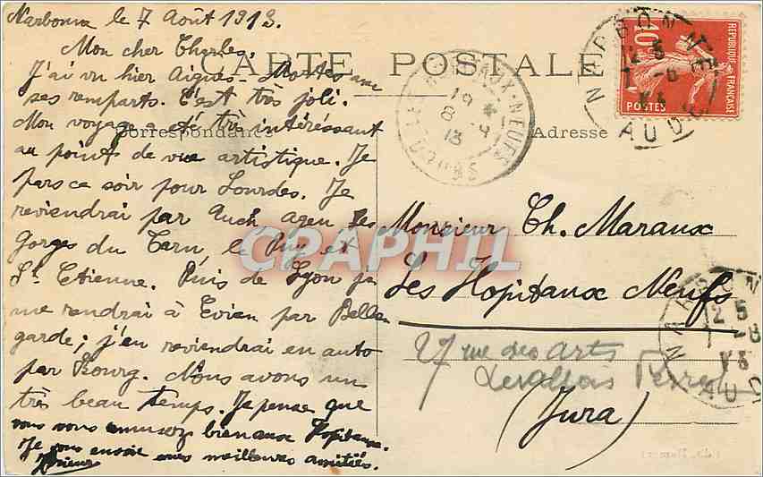 CPA Aigues Mortes La Tour de la Marine  — Rückseite