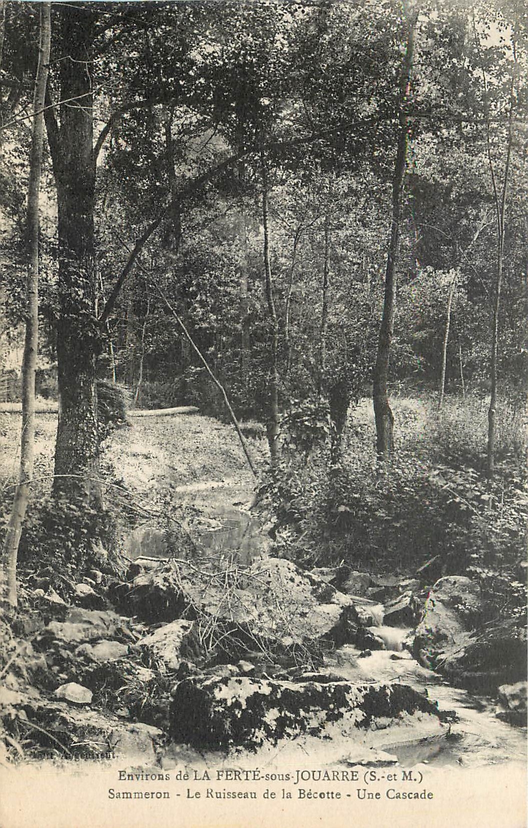 CPA Environs de La Ferte sous Jouarre S et M Sammeron Le Ruisseau de la Becotte Une Cascade 
