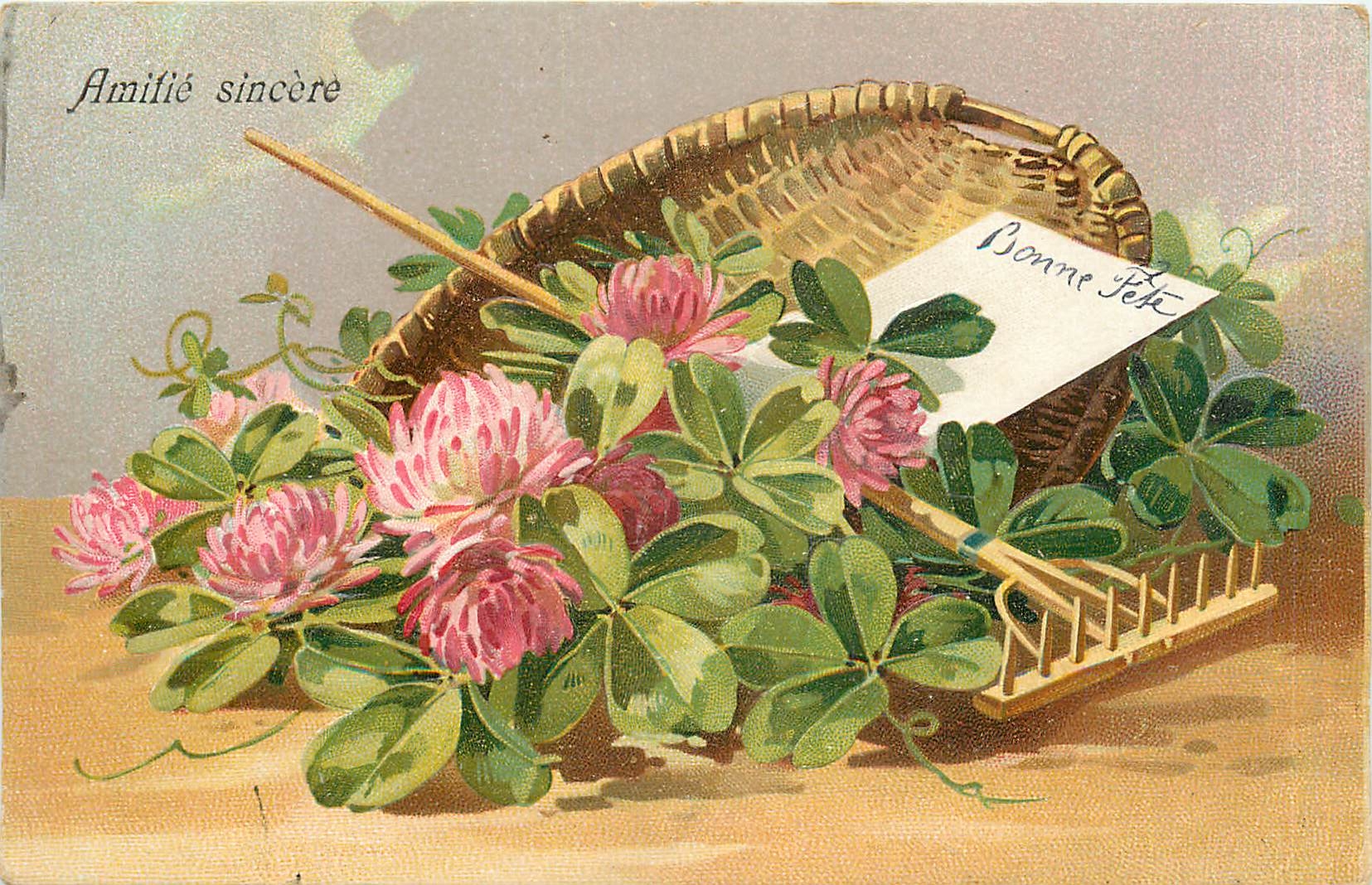 CPA Amitie sincere  Fleurs