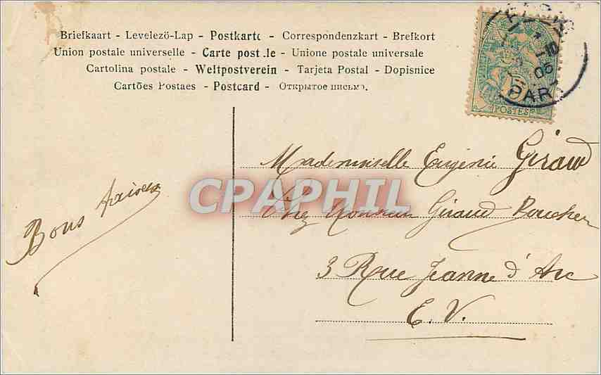 CPA Violet Wegner Femme — Verso