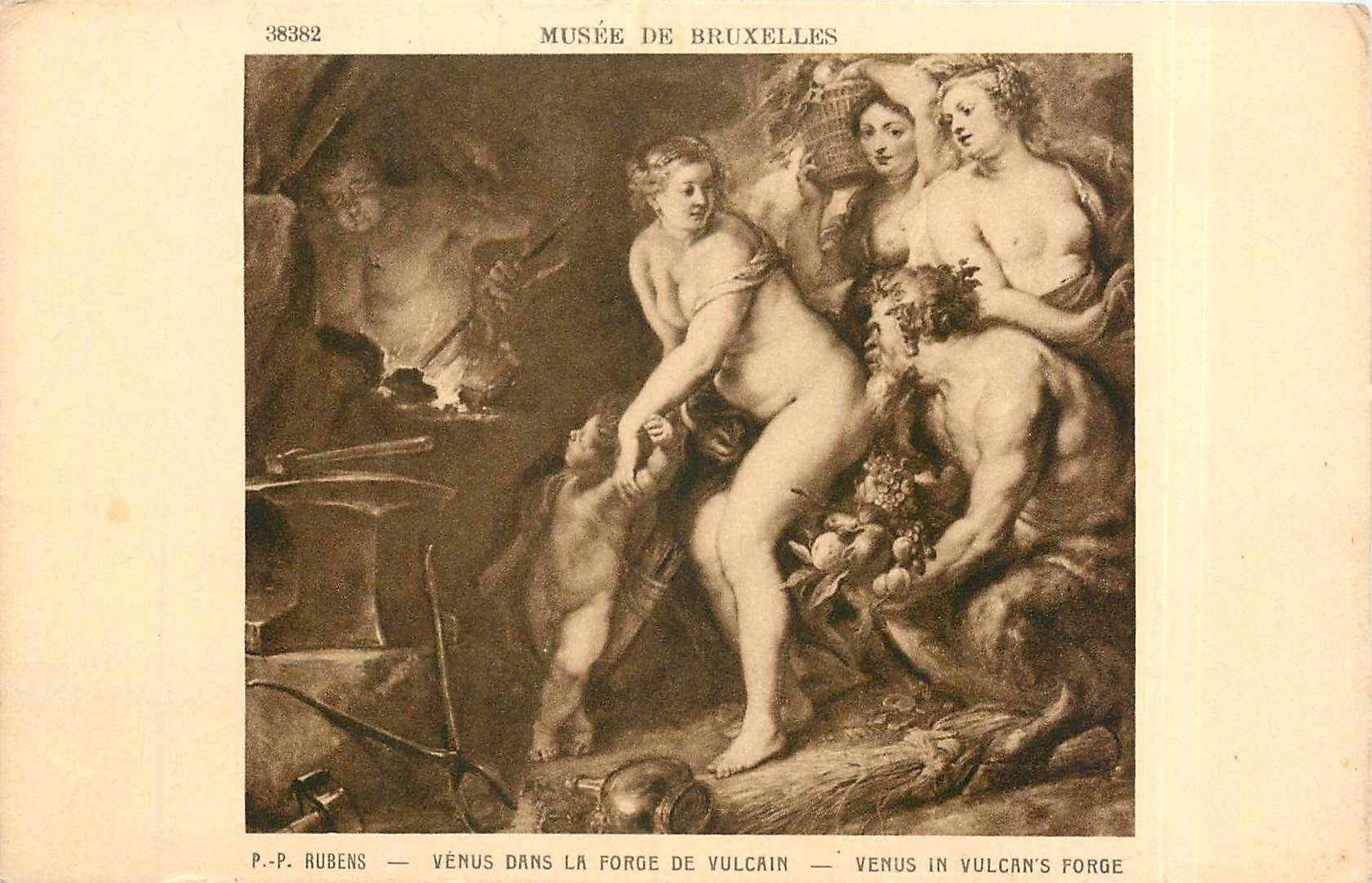 CPA Musee de Bruxelles Rubens Venus dans la Forge de Vulcain 