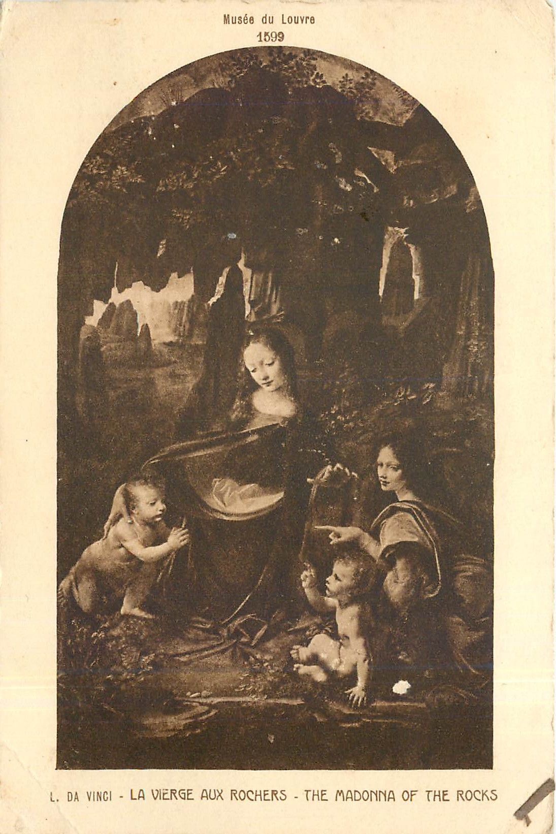 CPA Musee du Louvre Da Vinci La Vierge aux Rochers The Madonna of the Rocks 