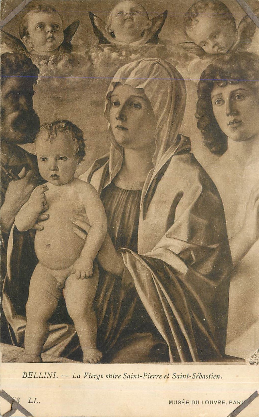 CPA Bellini La Vierge entre Saint Pierre et Saint Sebastien 