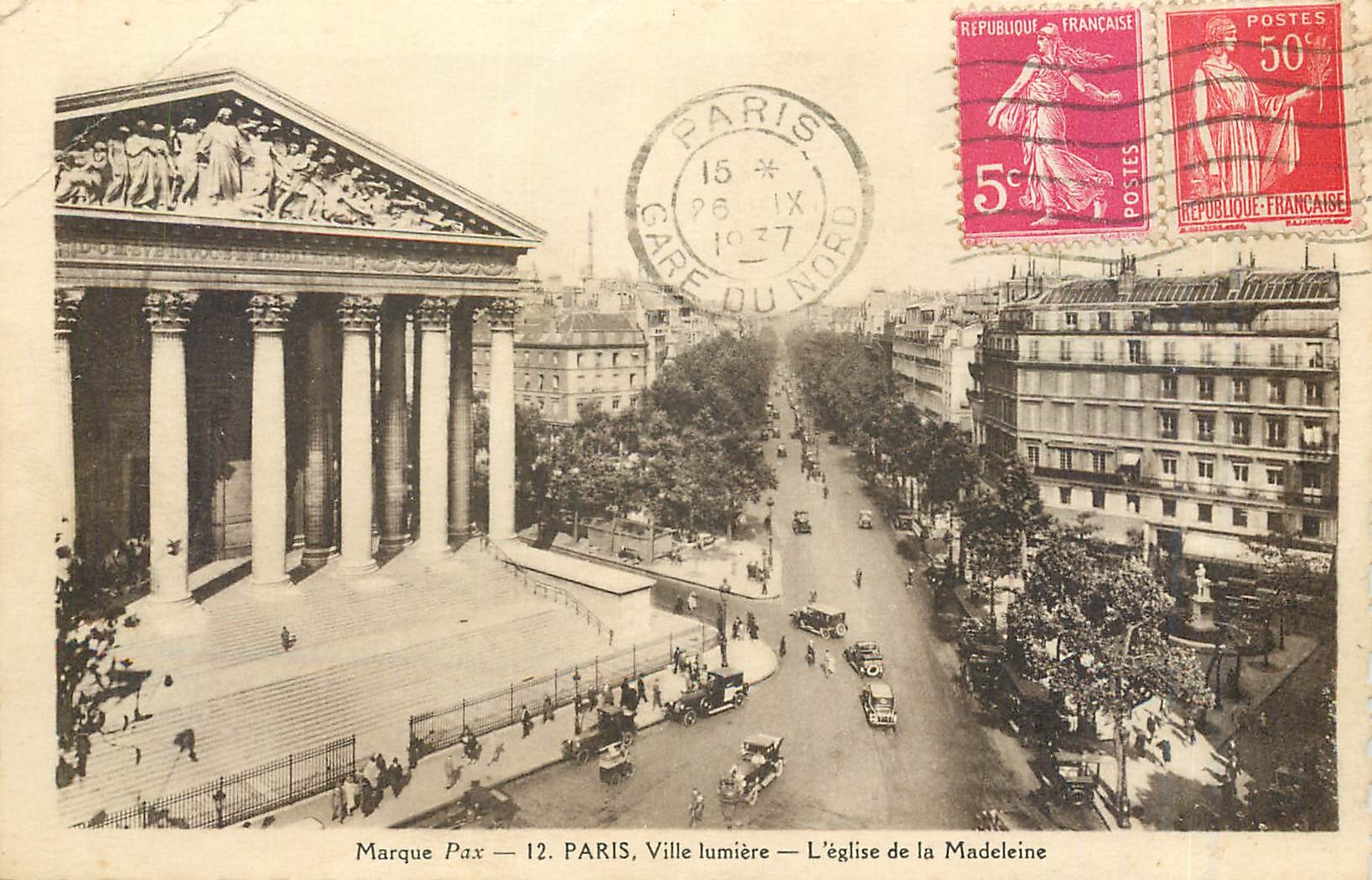 CPA Paris Ville lumiere L'Eglise de la Madeleine 