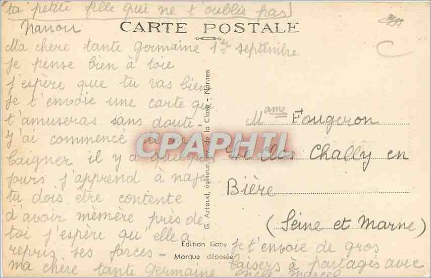 CPA Le Gars de Falaise Folklore — Rückseite