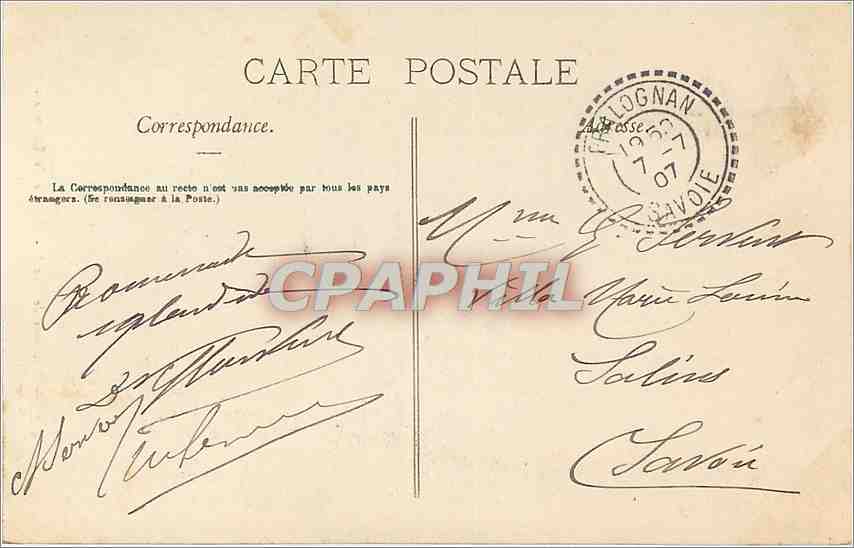 CPA Environs de Bozet Gouffre de Balandaz  — Rückseite