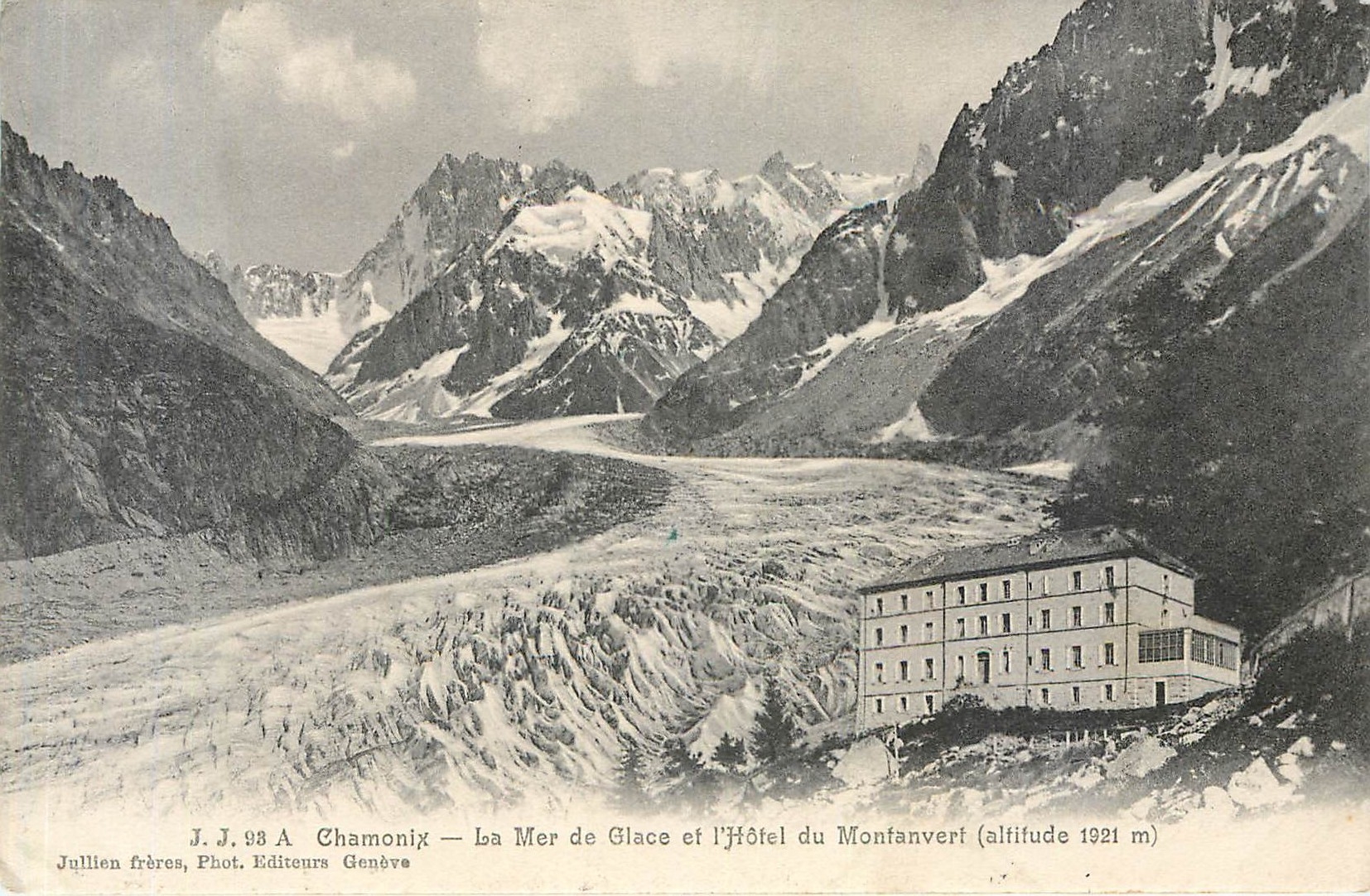 CPA Chamonix La Mer de Glace et l'Hotel du Montanvert 