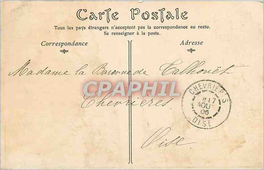CPA Rue La Chapelle du Saint Esprits  — Rückseite