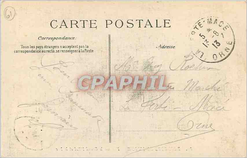 BAGNOLES-DE-L'ORNE — Vue sur le Grand Hôtel et le Lac — ELD n°89 — Verso