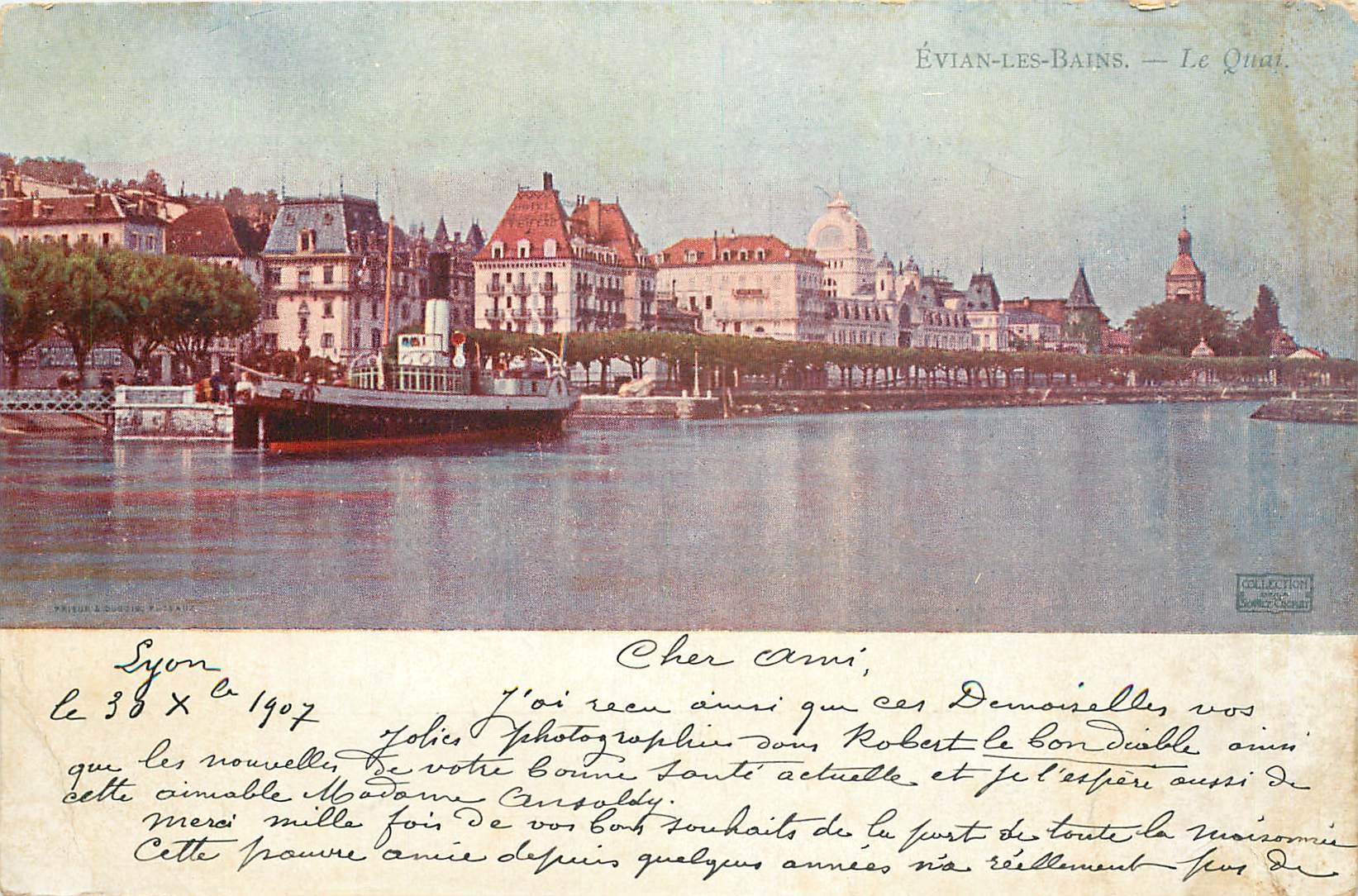 ÉVIAN-LES-BAINS. — The Quay. — PRISUR & DUDON, ÉVIAN