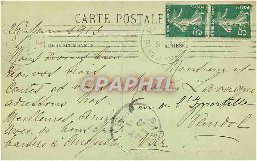 CPA Paris L'Hotel de Ville et le Pont d'Arcole Bateau Peniche — Rückseite