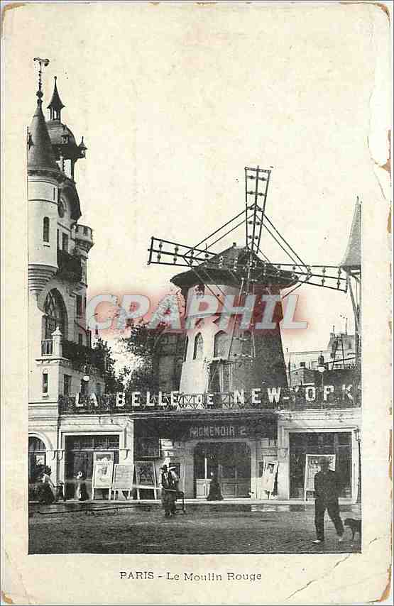 CPA Paris Le Moulin Rouge La belle de New York