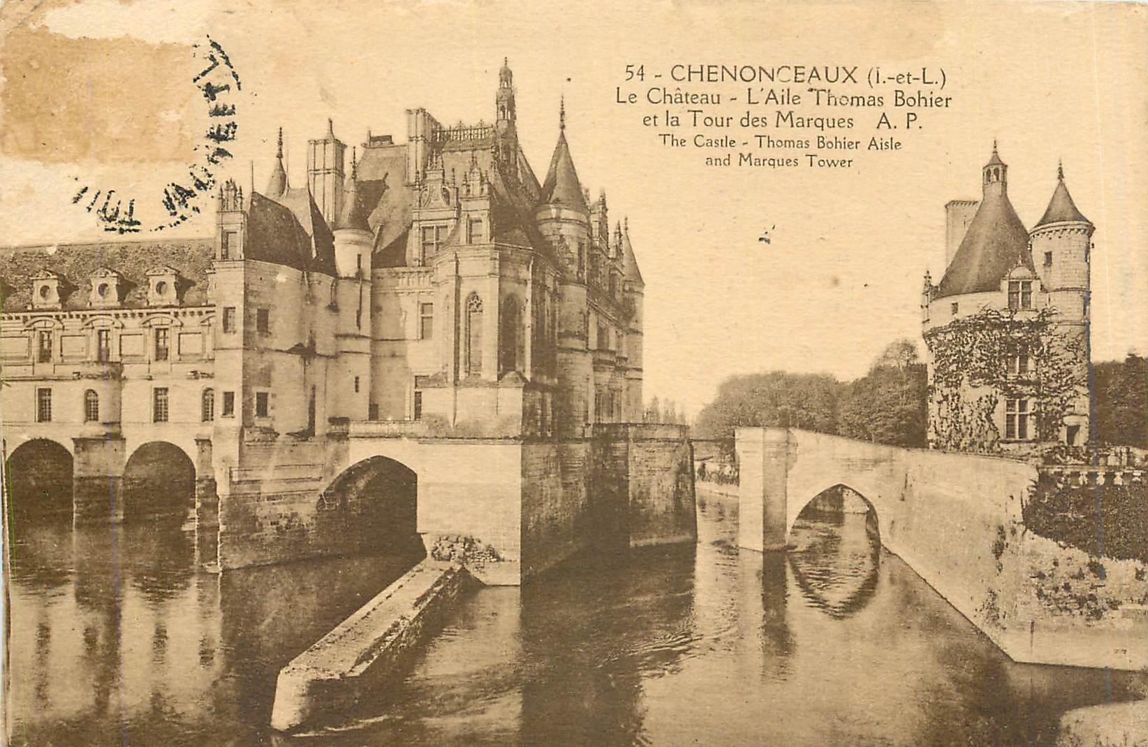 CPA Chenonceaux L et L Le Chateau L'Aile Thomas Bohier et la Tour des Marques 