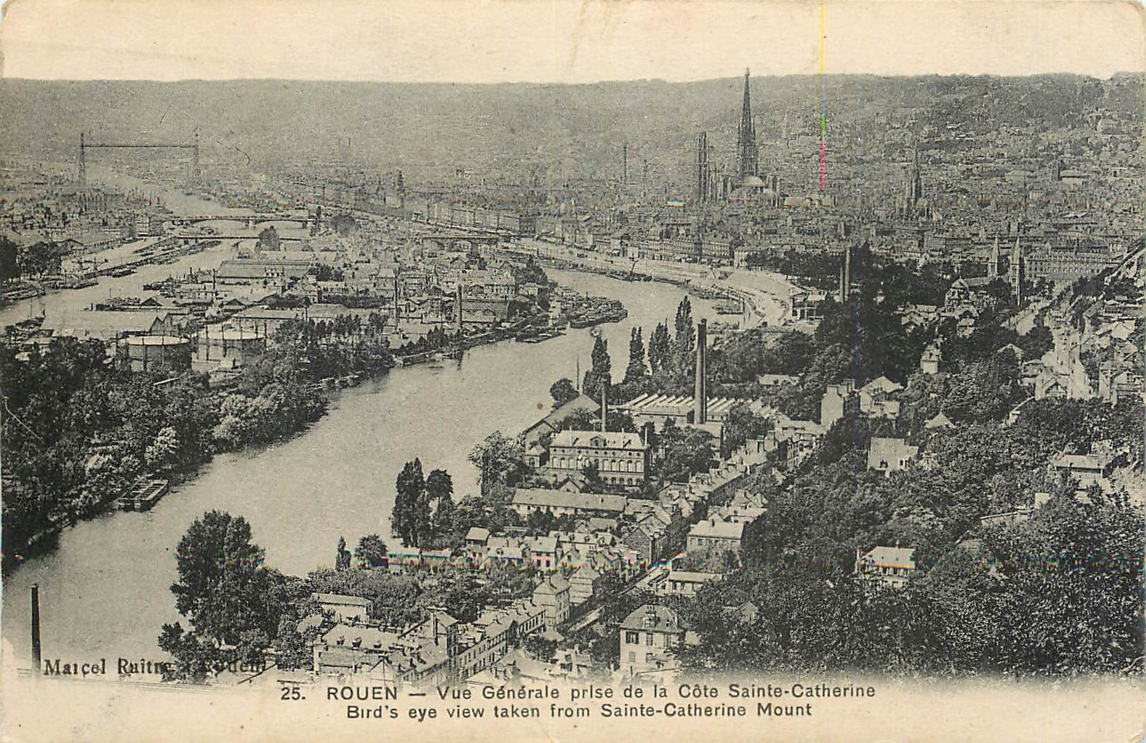 CPA Rouen Vue Generale prise de la Cote Sainte Catherine 