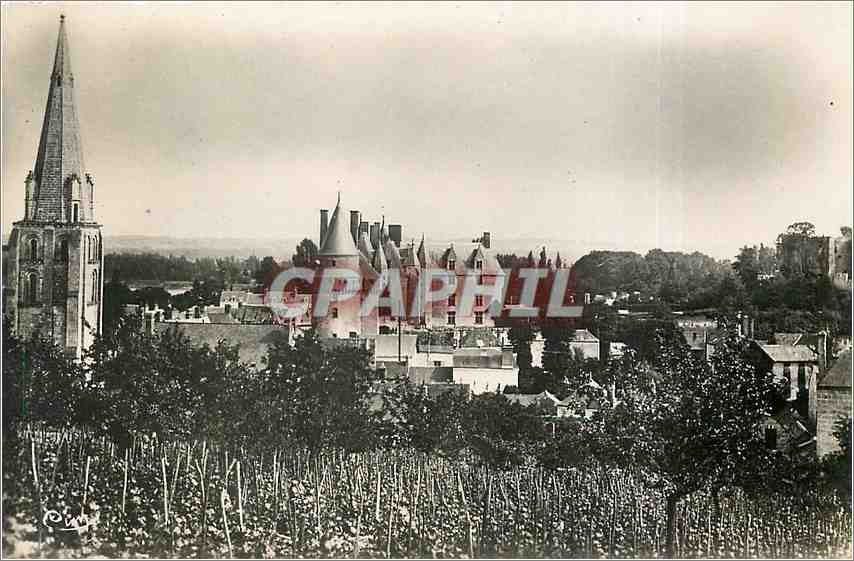 CPM Langeais L et L Vue generale sur le Chateau et l'Eglise 
