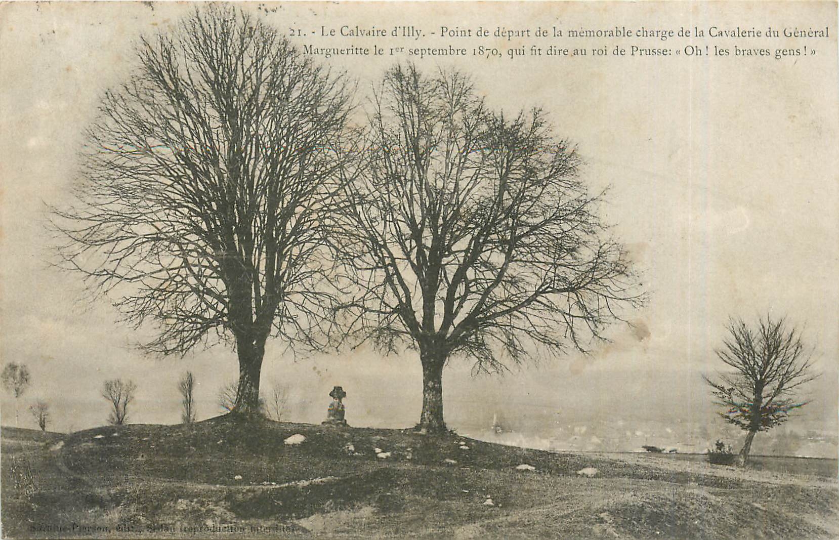 CPA Le Calvaire d'Illy Point de depart de la memorable charge de la cavalerie du General Margueritte