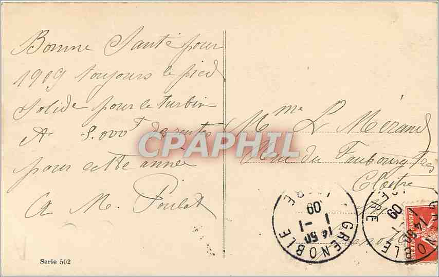 Jeune femme en robe claire tenant des fleurs — éditeur inconnu, série 502 — Reverso