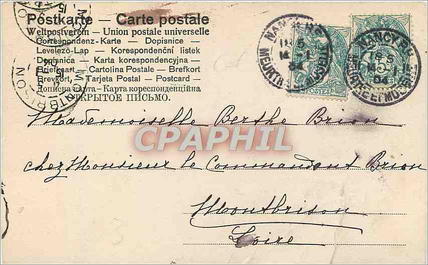 CPA Femme — Verso