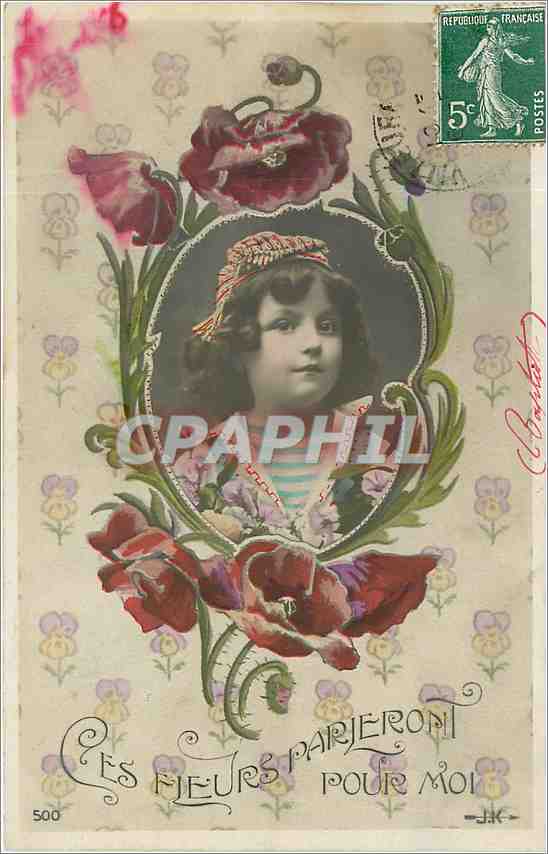 CPA Ces Fleurs Parleront Pour Moi Enfant