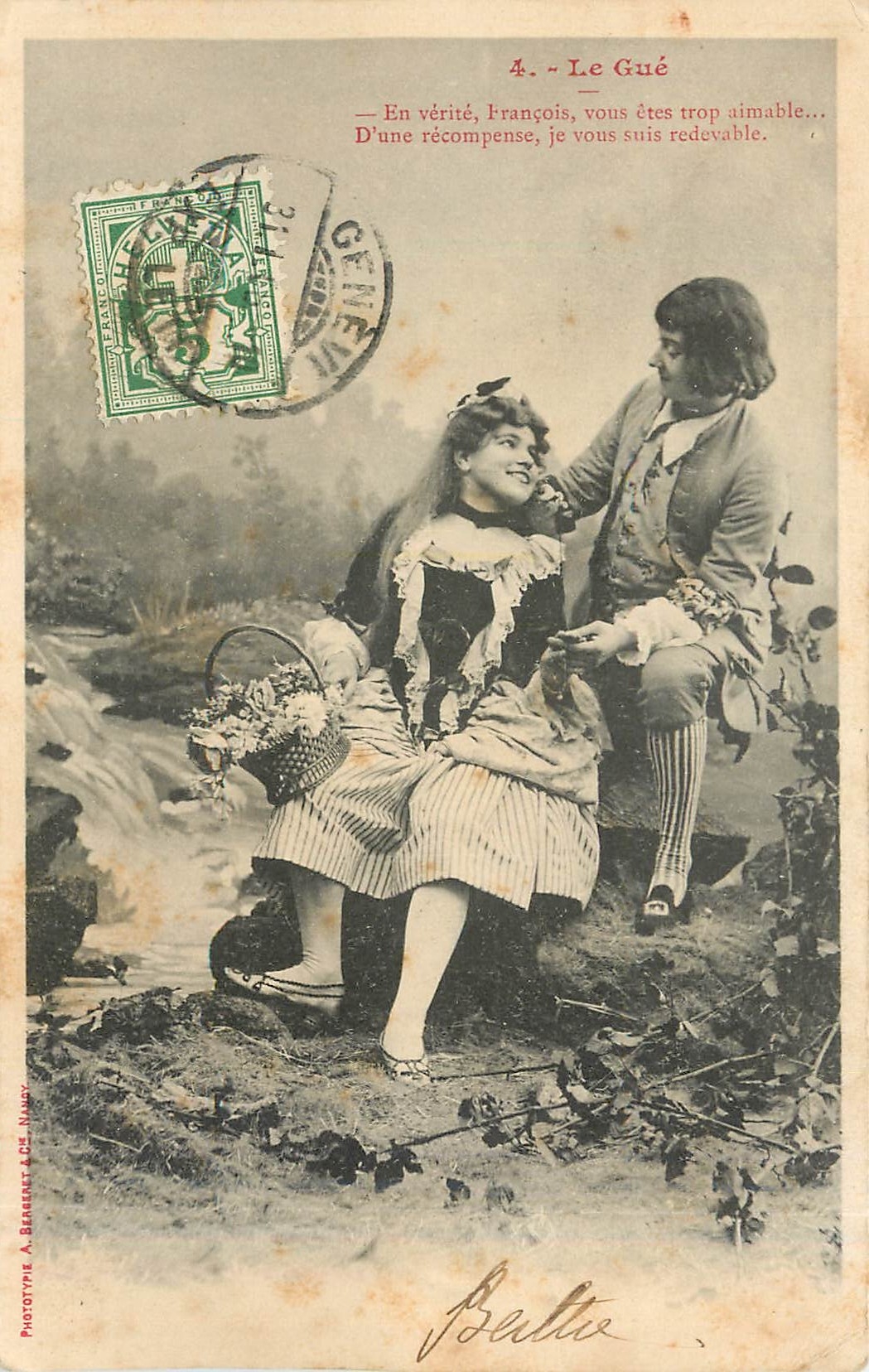 Le Gué — In verità, François, sei troppo gentile... — Fototipo A. Beranek & Cie, Nancy