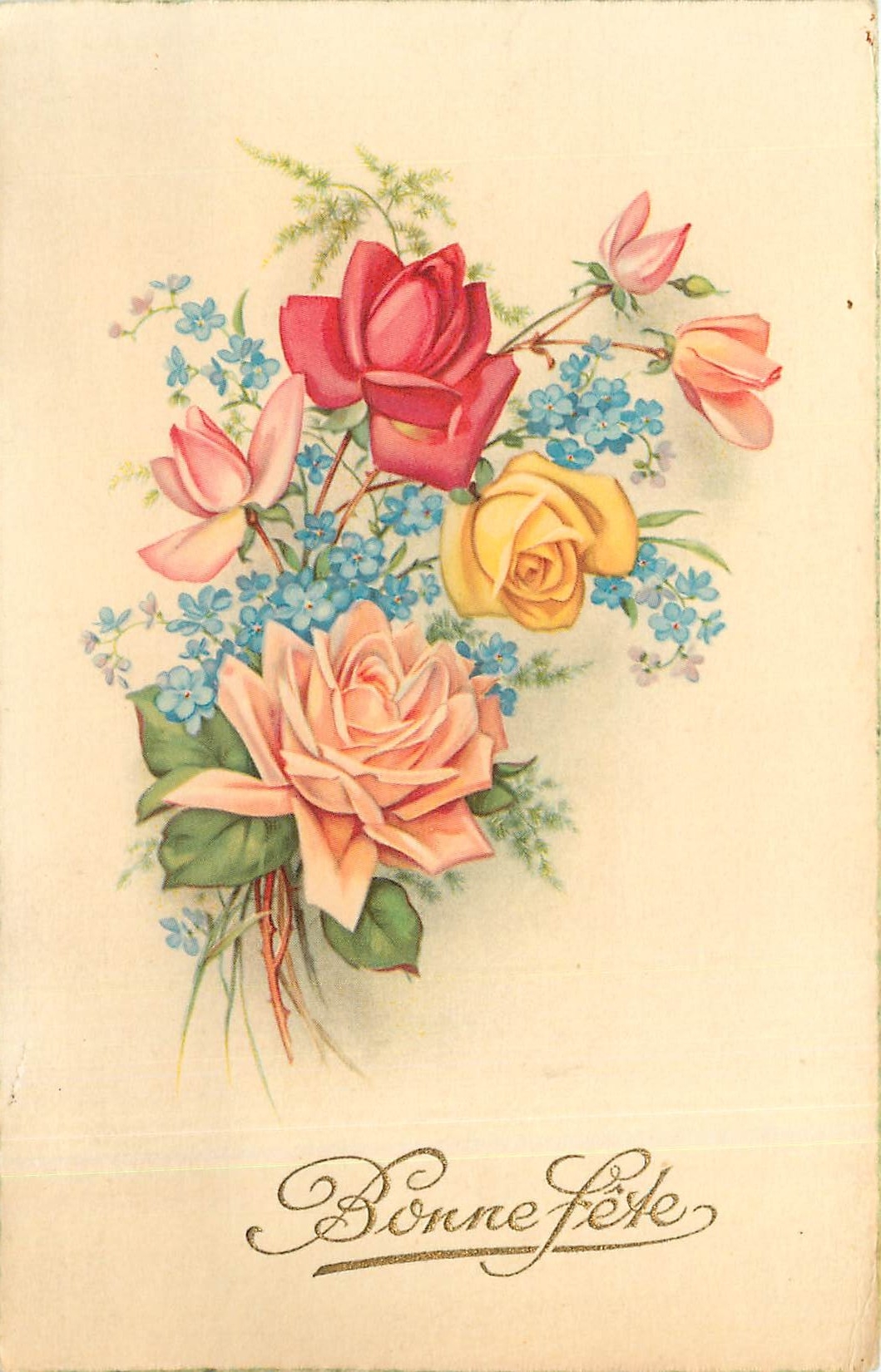 CPA Bonne Fete Fleurs