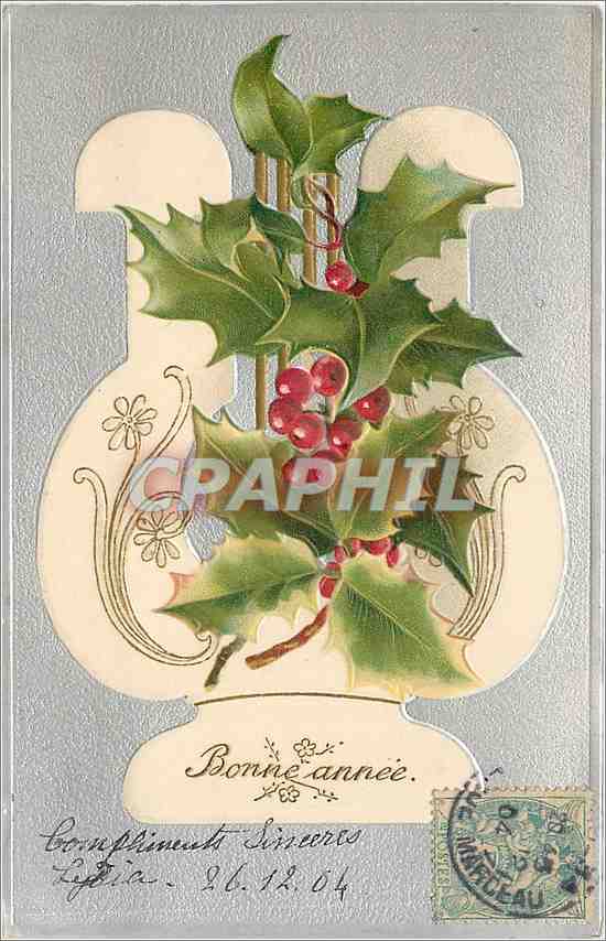 CPA Bonne Annee Fleurs