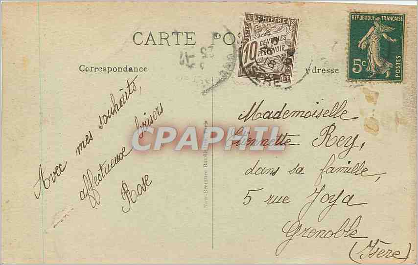 CPA Bonne Fete Fleurs — Rückseite