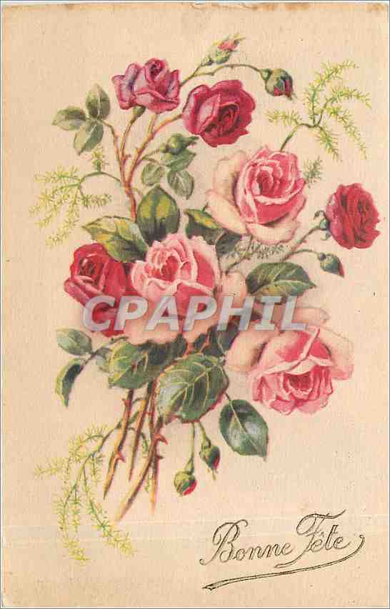 CPA Bonne Fete Fleurs