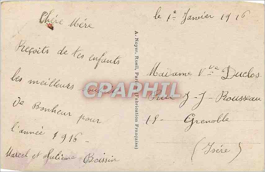 CPA Fleurs Zeppelin Dirigeable — Verso
