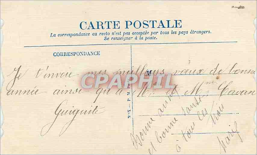 CPA Voeux de Bonne Annee Fleurs Hirondelle — Rückseite