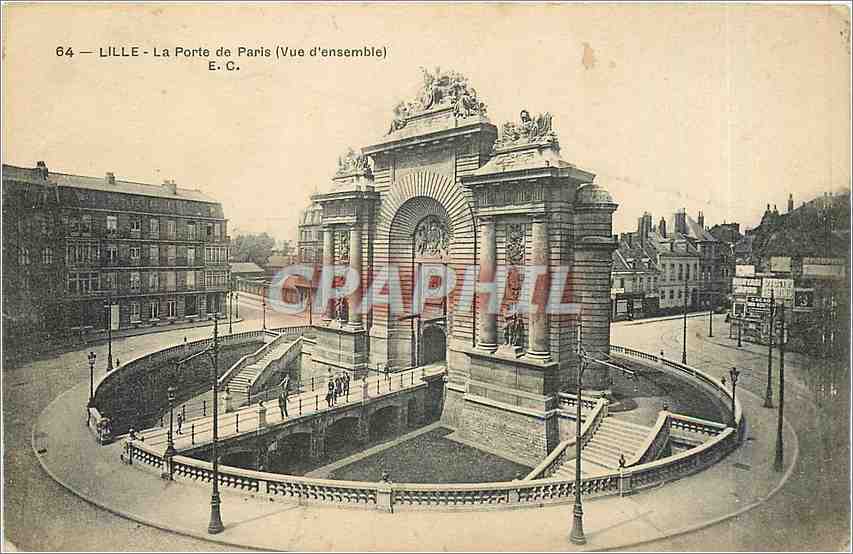 CPA Lille La Porte de Paris Vue d'Ensemble 