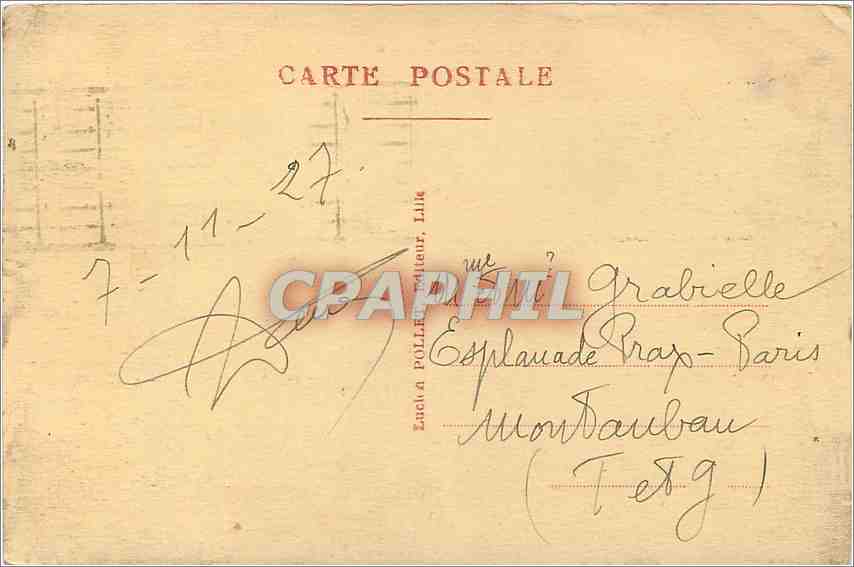 CPA Lille La Bourse et le Theatre  — Rückseite