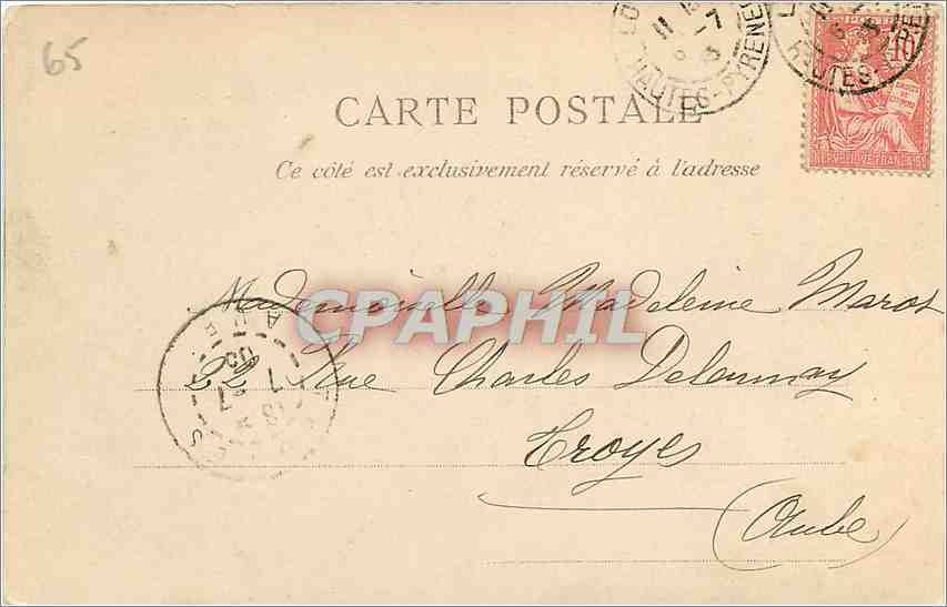 CPA Lourdes les Picines  — Verso