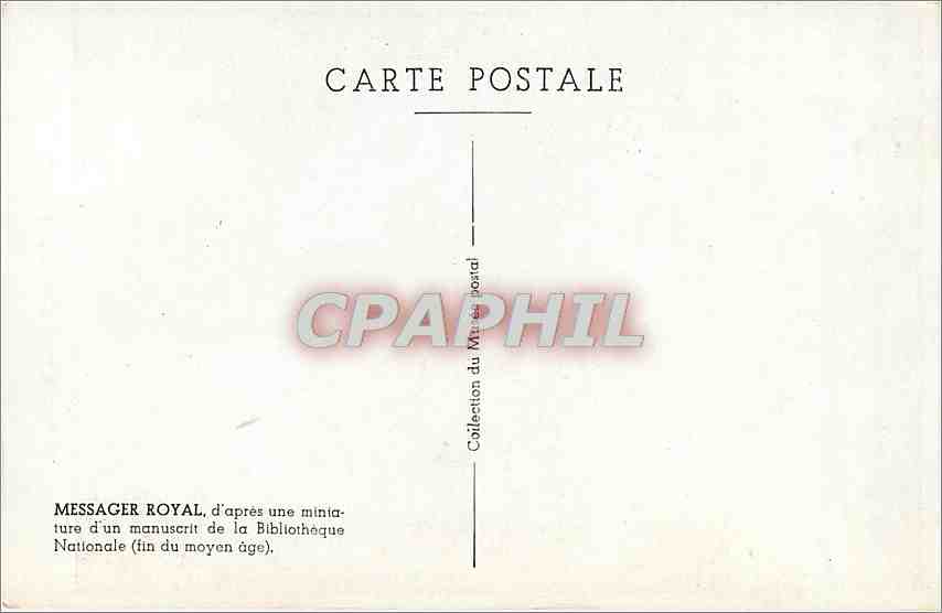 CPA Messager Royal fin du moyen age  — Rückseite