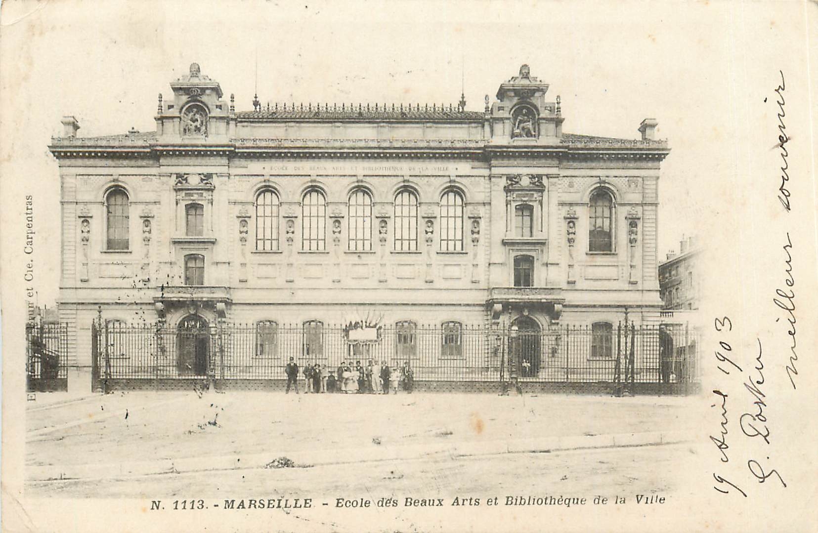 CPA Marseille Ecole des Beaux Arts et Biblitheque de la Ville 
