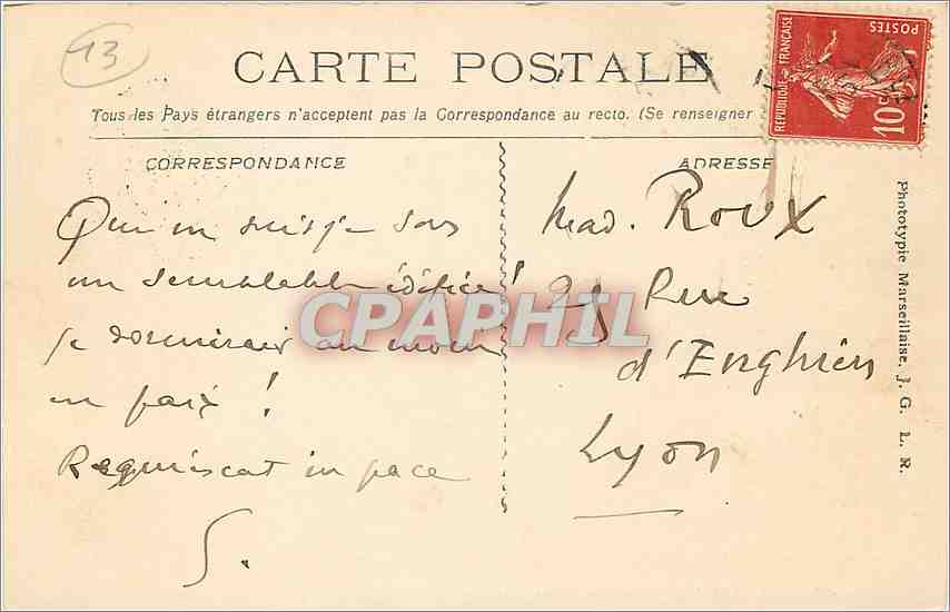 CPA Arles Les Aliscamps Tombeaux des Consule  — Back