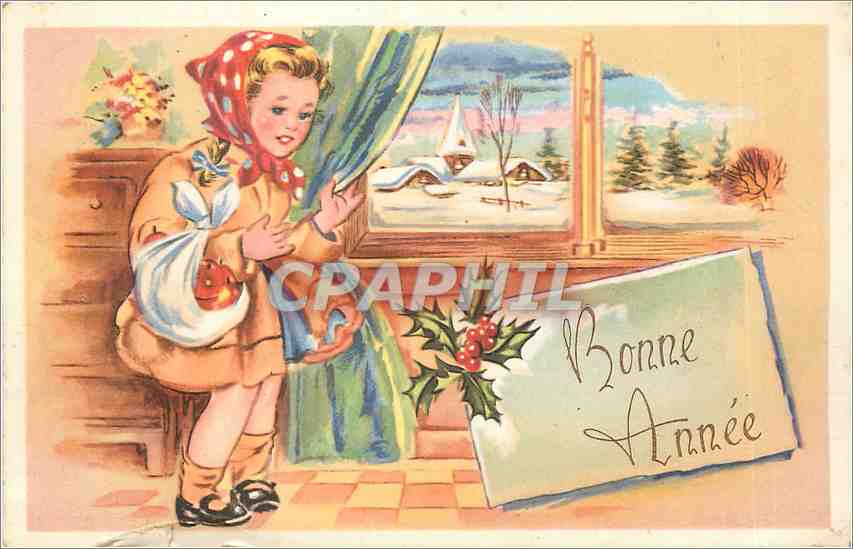 CPA Bonne Annee Femme
