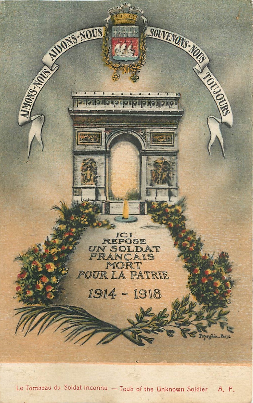 CPA Le Tombeau du Soldat Inconnu Paris Arc de Triomphe