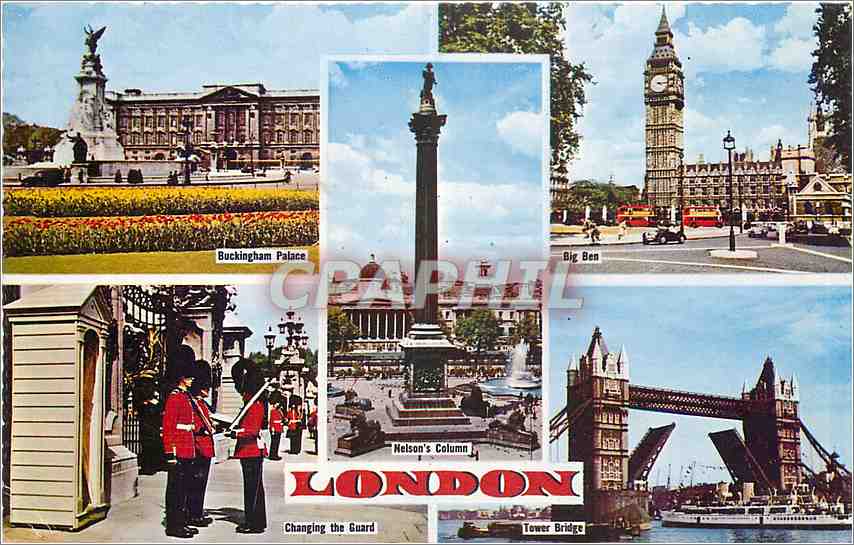 CPM London Buckingham Palace Nelson Column Big Ben Changing the Guard Tower Bridge 
