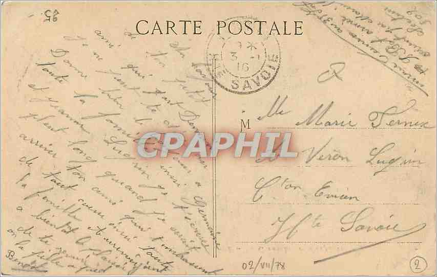 CPA Marseille La Corniche le Prophete Tramway — Verso
