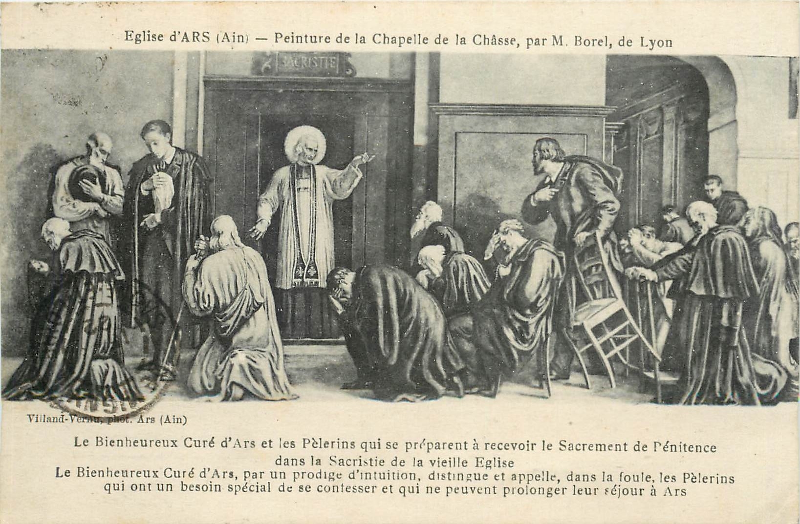 CPA Eglise d'Ars Ain Peinture de la Chapelle de la Chasse par M Borel de Lyon 