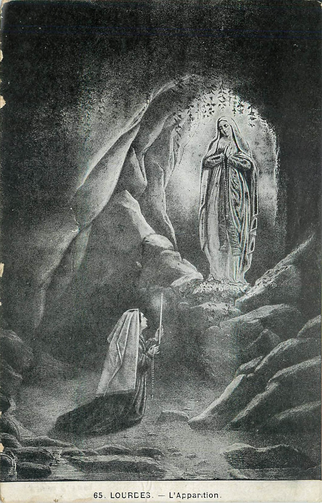 CPA Lourdes L'Apparition 