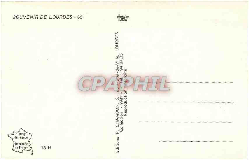 CPM Souvenir de Lourdes  — Verso